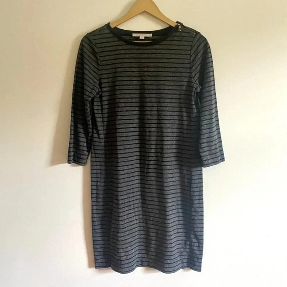 Ann Taylor LOFT Gray and Black Striped Dress - Picture 2 of 11